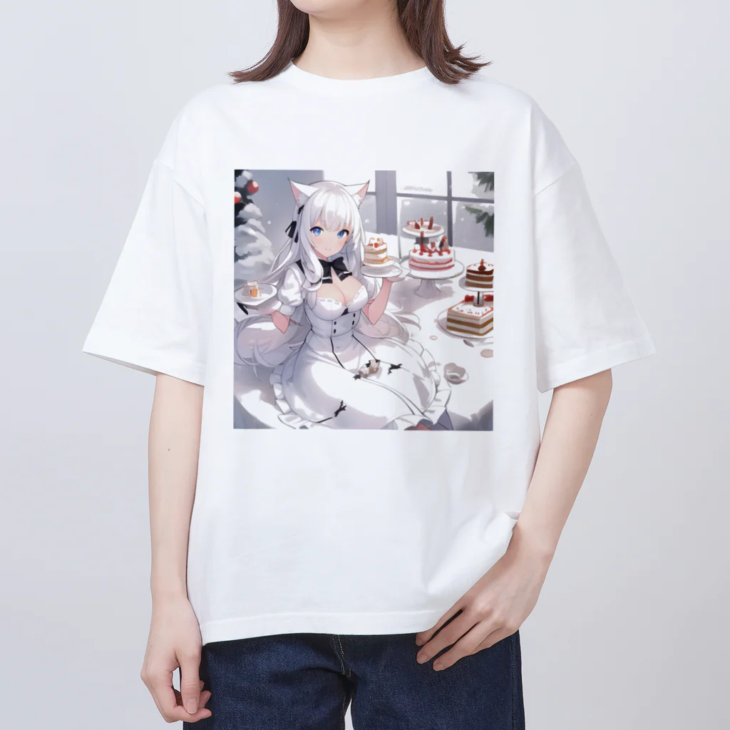 Moichi Designs Shop-2023のホワイトクリスマス Oversized T-Shirt