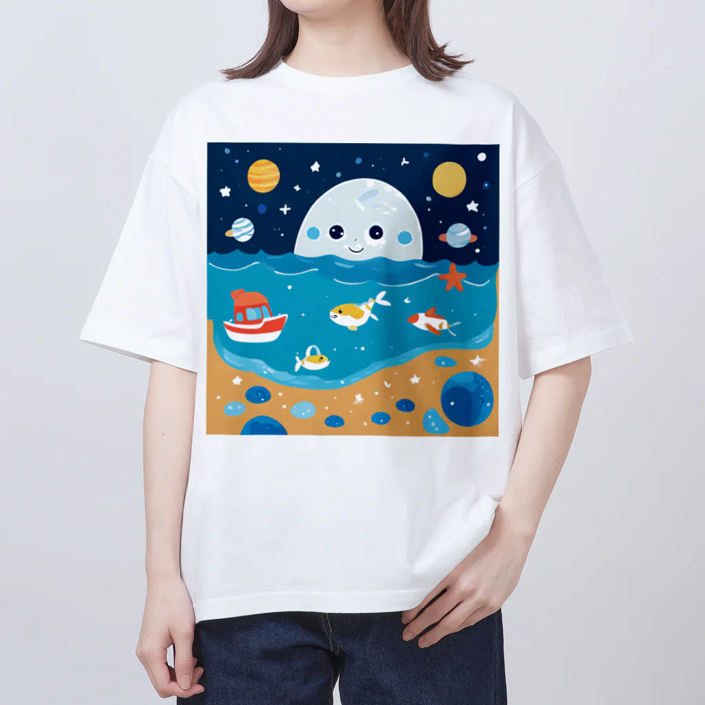 dou-douの宇宙と海の仲間たち オーバーサイズTシャツ