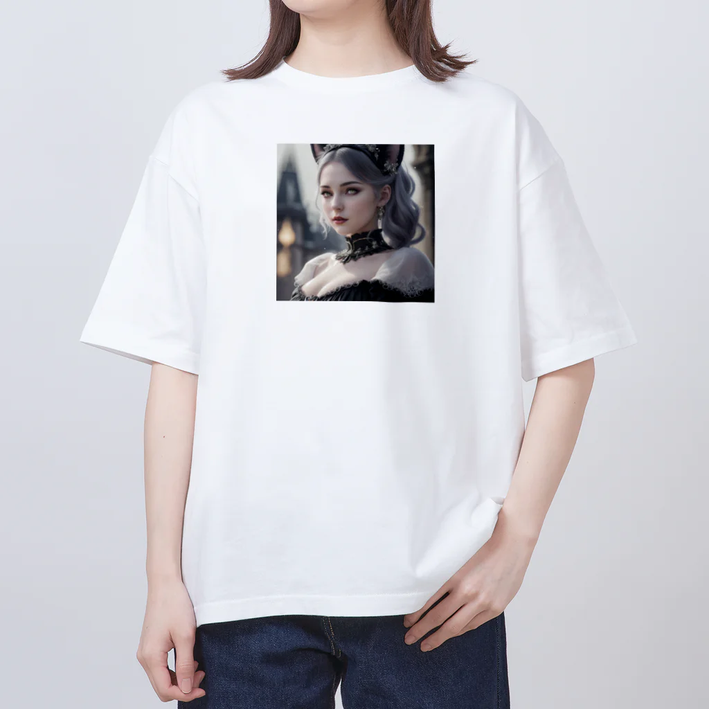 ZZRR12の「猫耳の魔女の叡智と冒険」 ： "The Wisdom and Adventure of the Cat-Eared Witch" Oversized T-Shirt