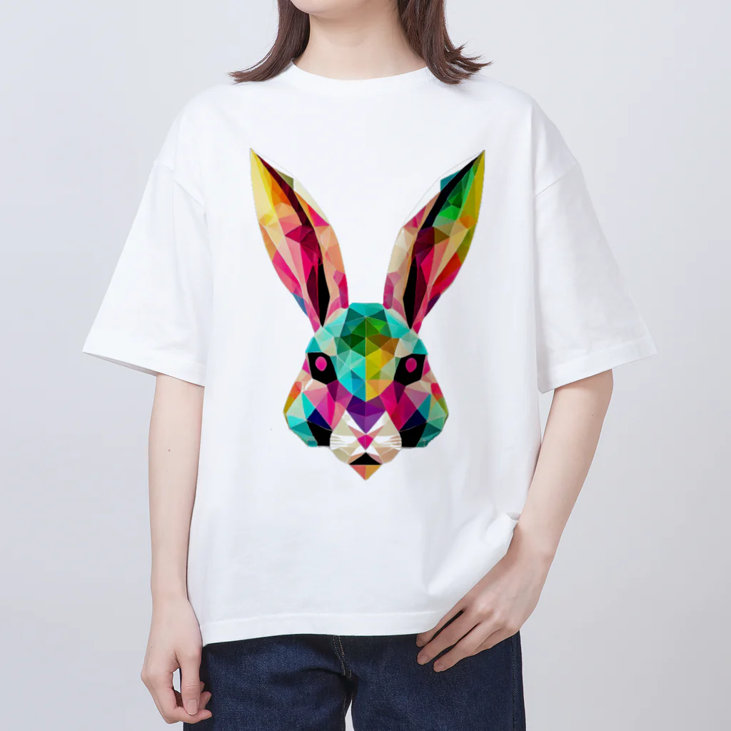 こもれびのカラフルなウサギ オーバーサイズTシャツ