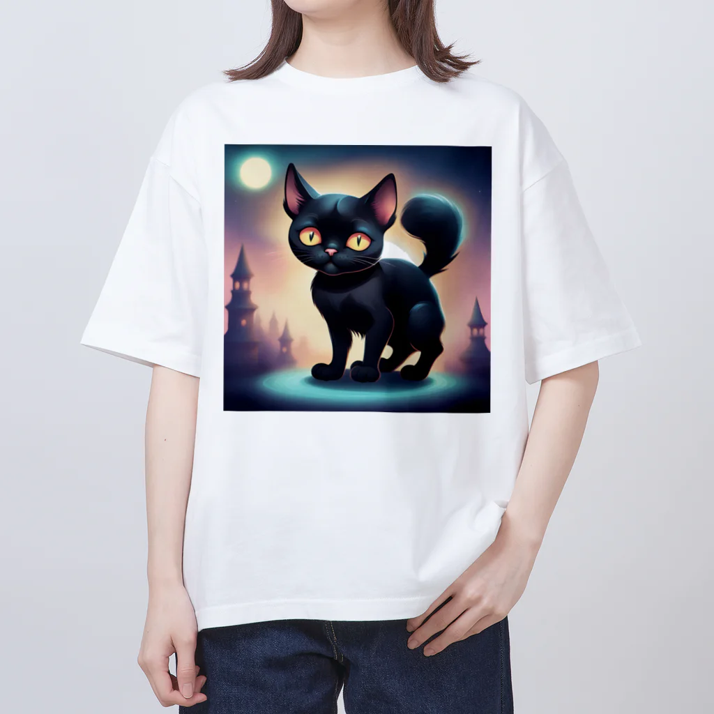 teLのくろねこクー オーバーサイズTシャツ