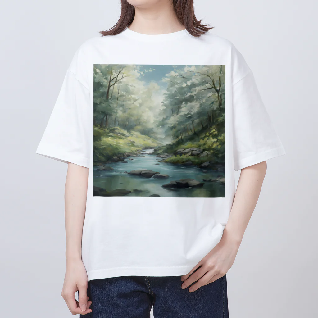 tizujonoboukenの清流 オーバーサイズTシャツ