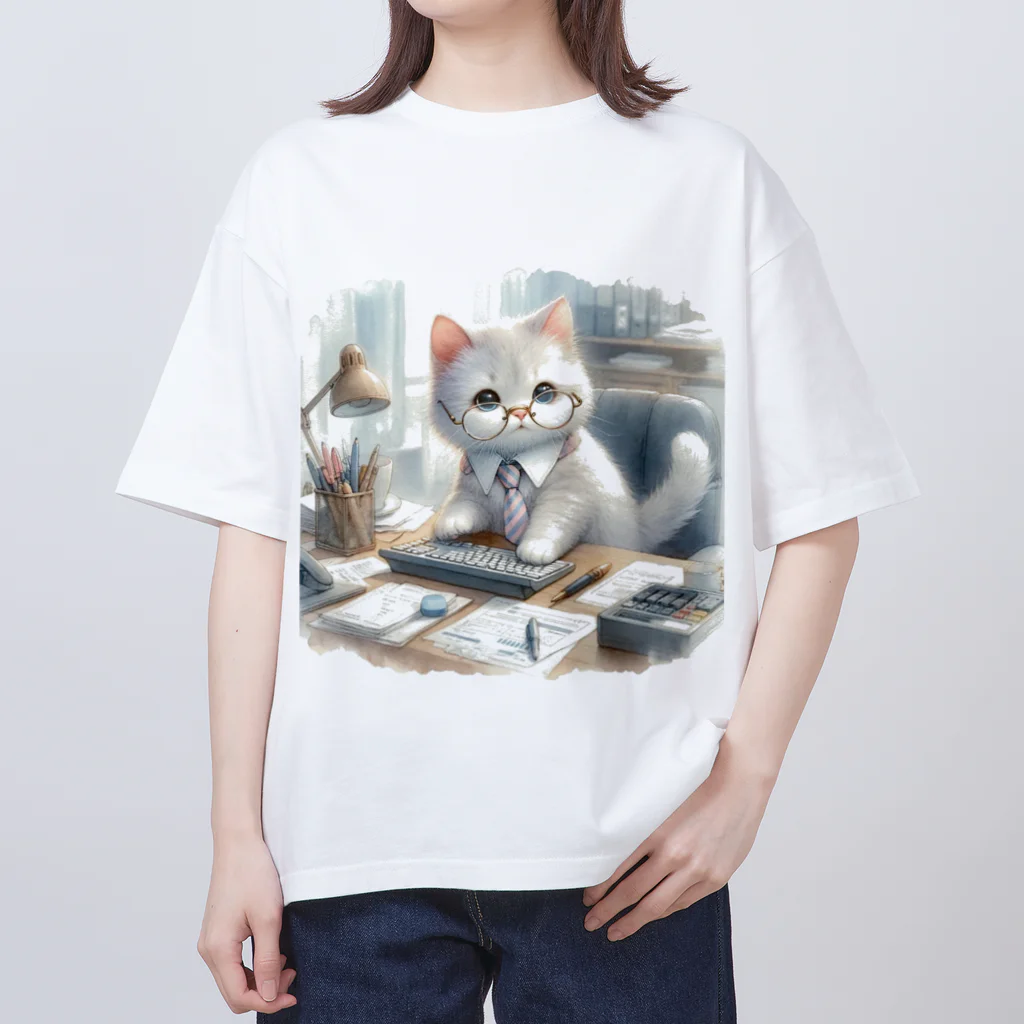 夢見る猫の箱庭のMr. Office Cat オーバーサイズTシャツ