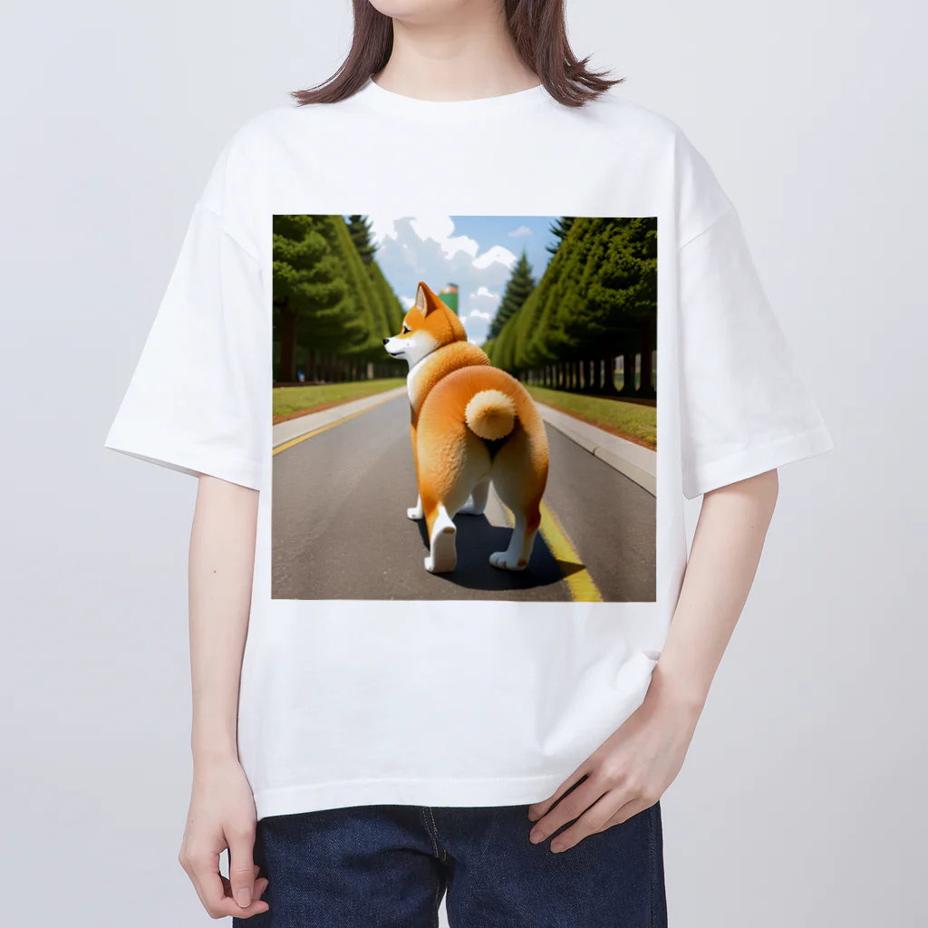 shIbaのおしりは見せて顔は見せてくれないシバ Oversized T-Shirt