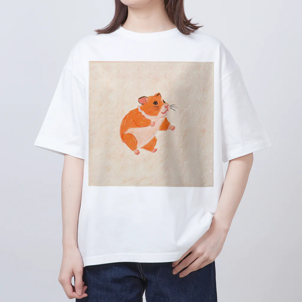 ひとやすみ　らいふのおもしろハムスター オーバーサイズTシャツ