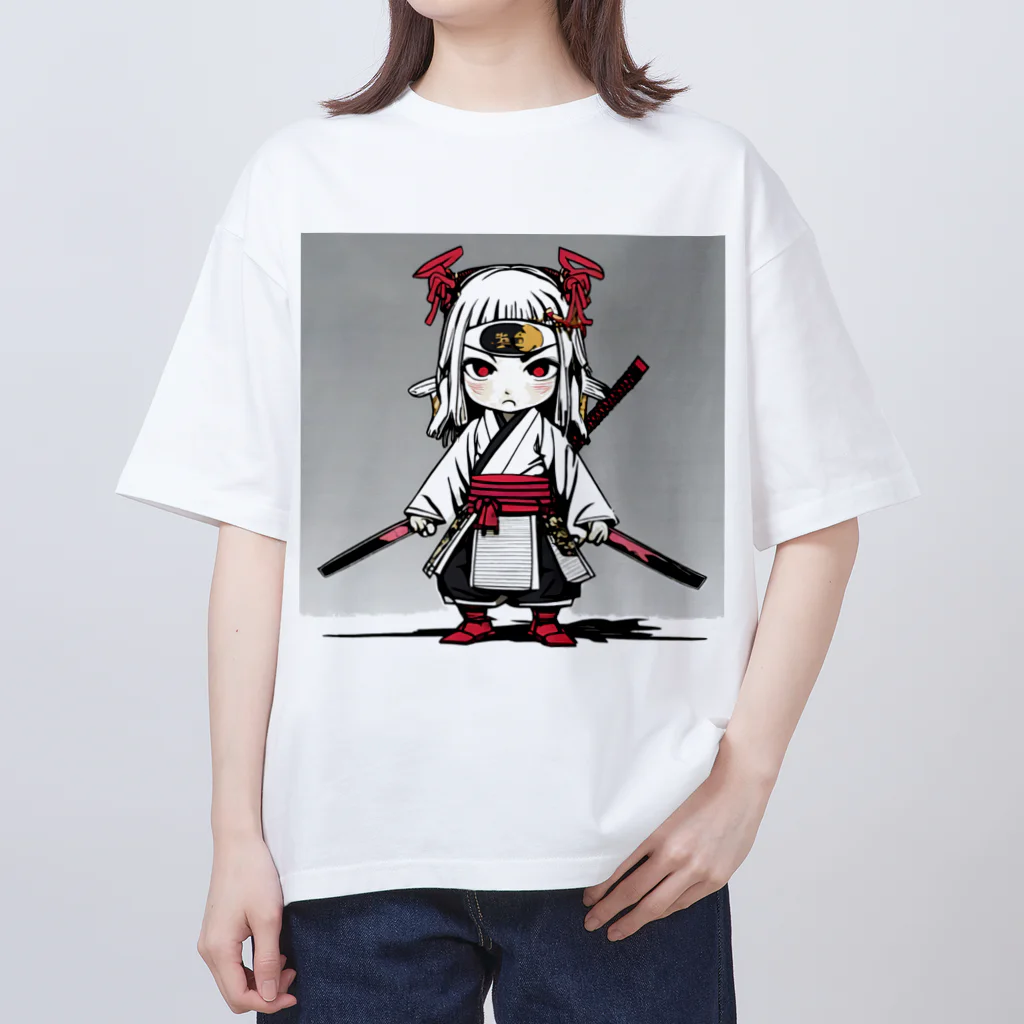 Zamurai【侍-samurai-】アートの女流Zamurai【侍女-makatachi-】ディフォルメ オーバーサイズTシャツ