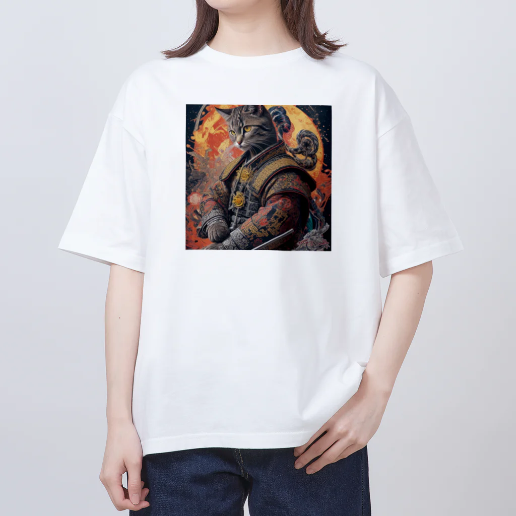 ZZRR12の「猫舞う戦士の神響：武神の至高の姿」 Oversized T-Shirt