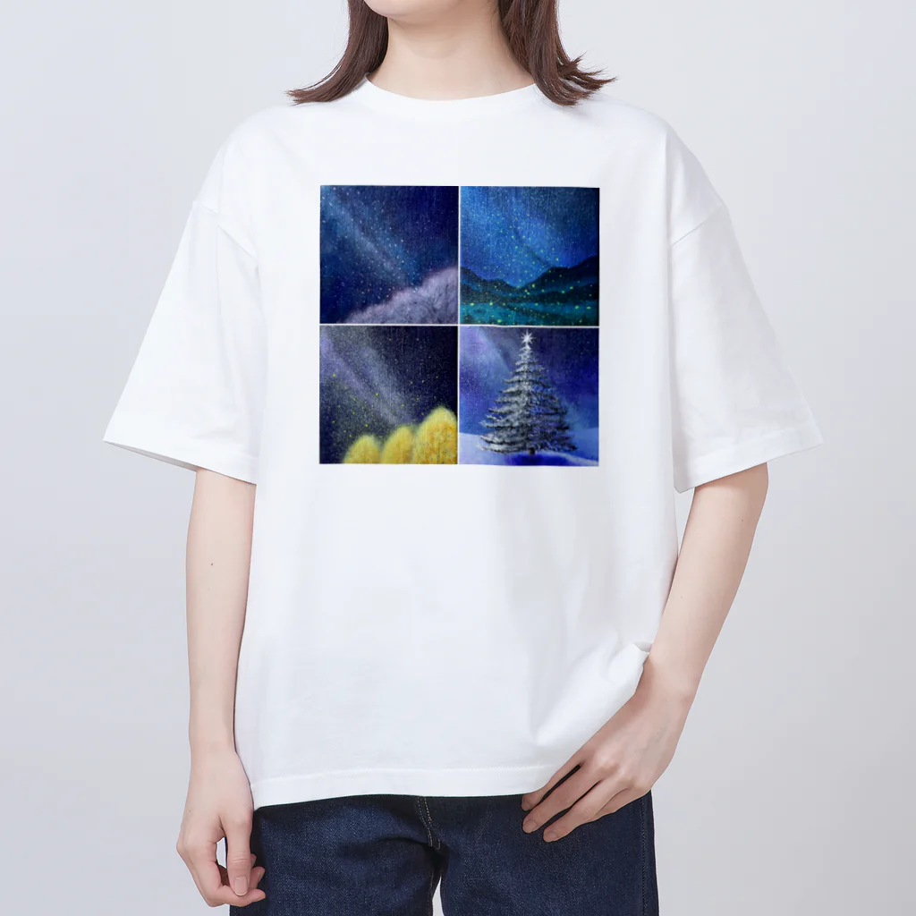 KEIKO's art factoryの「四季と星」の4部作 オーバーサイズTシャツ