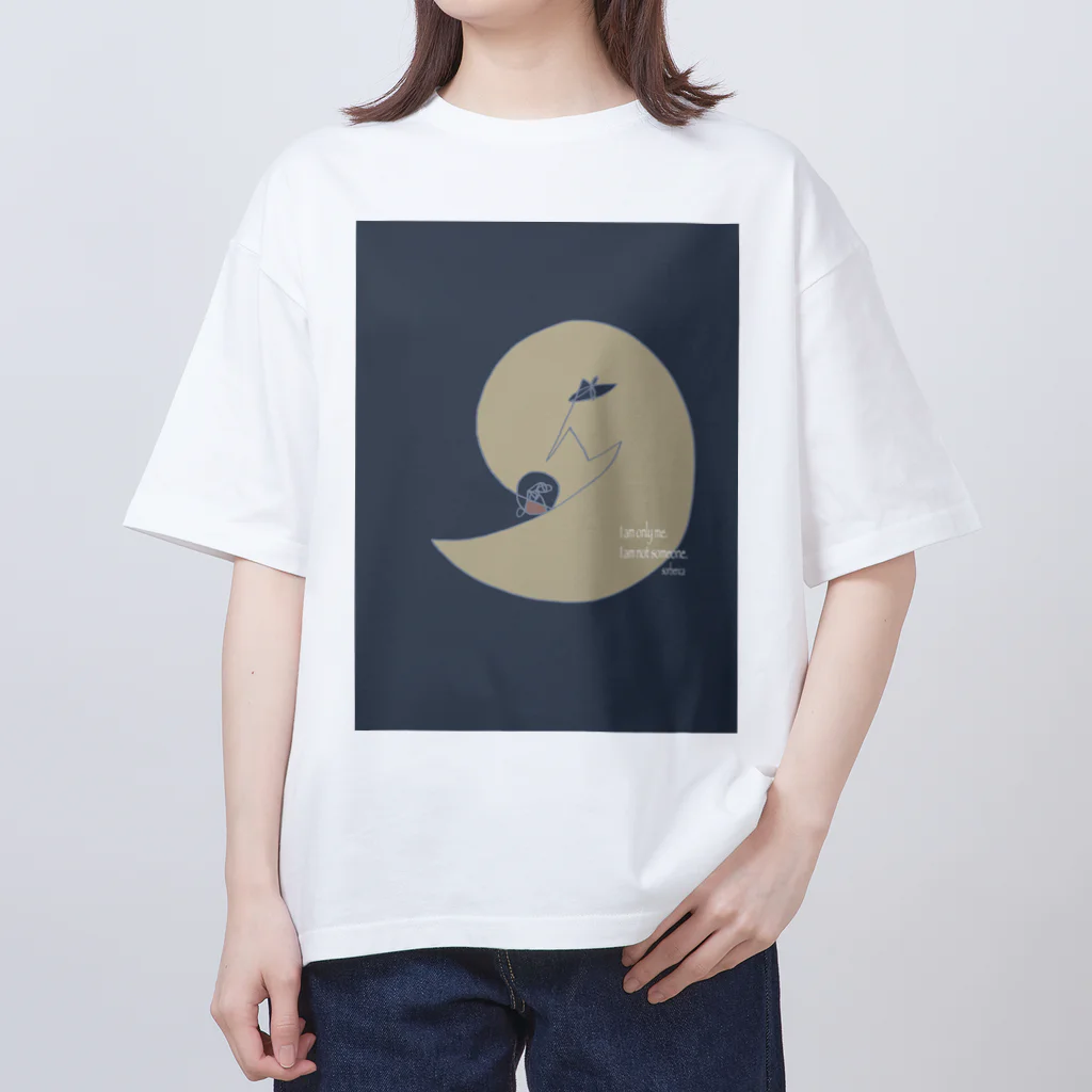 sorbericaの一筆書き子を抱く母 オーバーサイズTシャツ