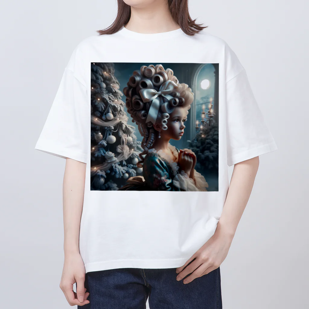 DeenaDeeのRococo Reverie: Moonlit Elegance 「月夜と少女のロココ夢物語」 オーバーサイズTシャツ