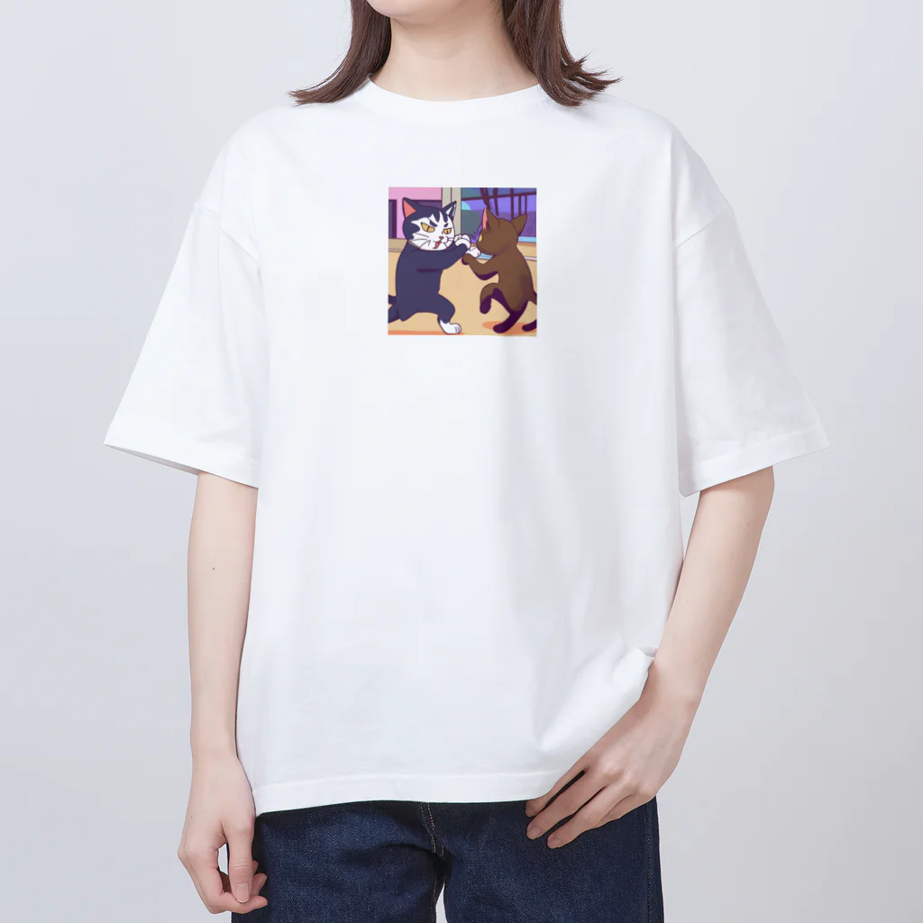 ブギーズのタイマン猫 Oversized T-Shirt