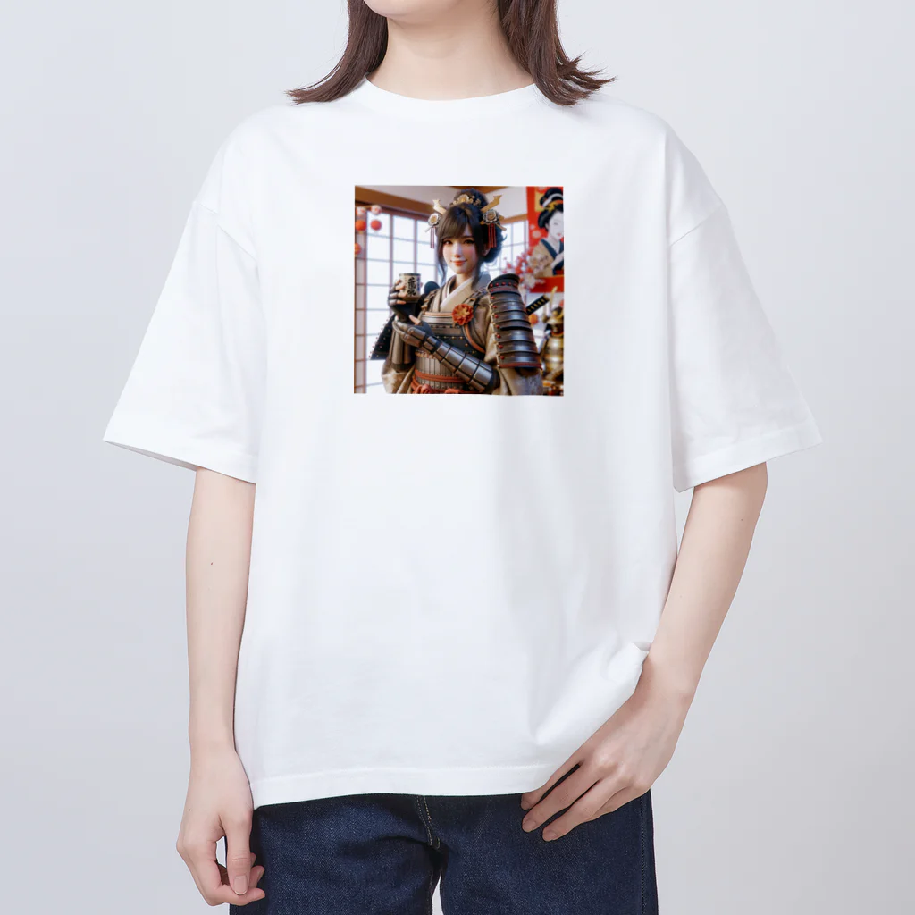 たまき工房の呑(どん)女武士の正月 Oversized T-Shirt