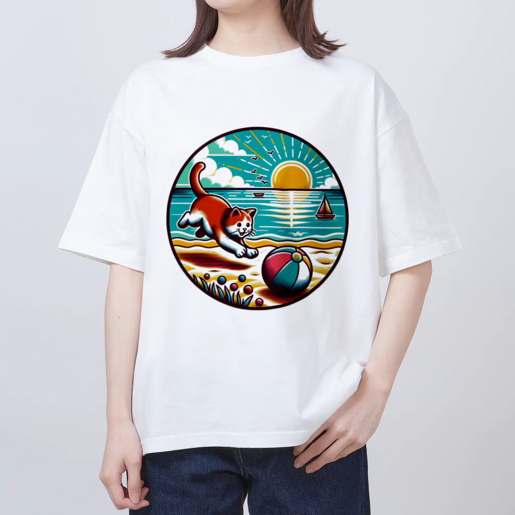 sakurafubukiのニャンタスティック・ビーチデイ！ Oversized T-Shirt