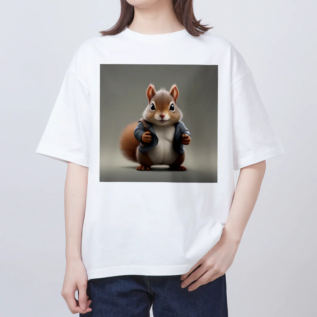 Iruhachiのつよいリス オーバーサイズTシャツ