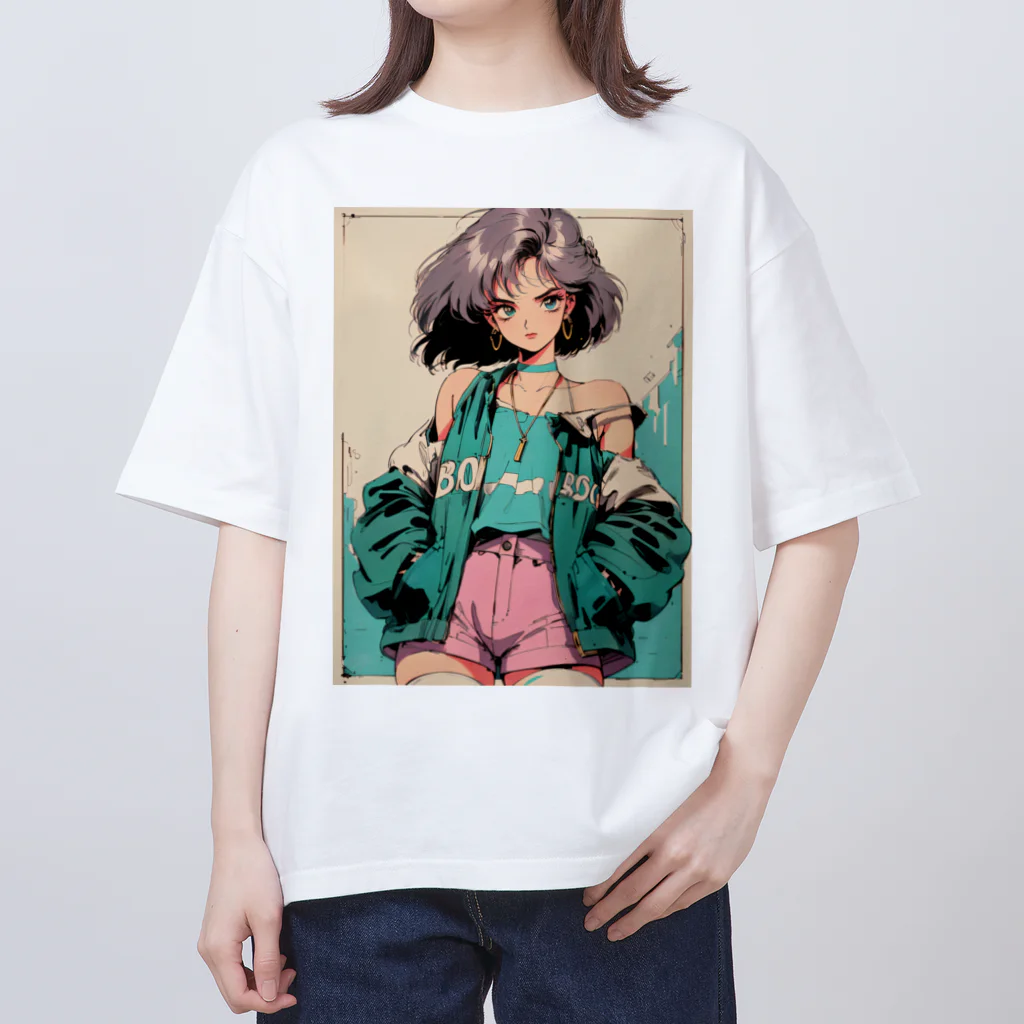 80s pop anime artの信じられないほど理不尽な学生 オーバーサイズTシャツ