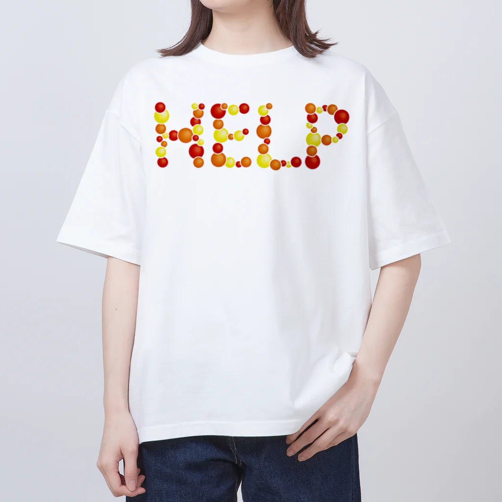 junichi-goodsのバルーン文字「HELP」（赤色系） オーバーサイズTシャツ