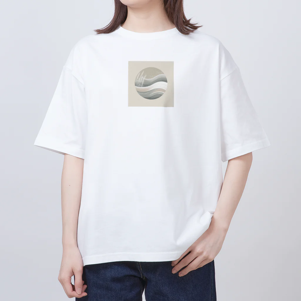 raio-nの禅の風 珪砂デザイン オーバーサイズTシャツ