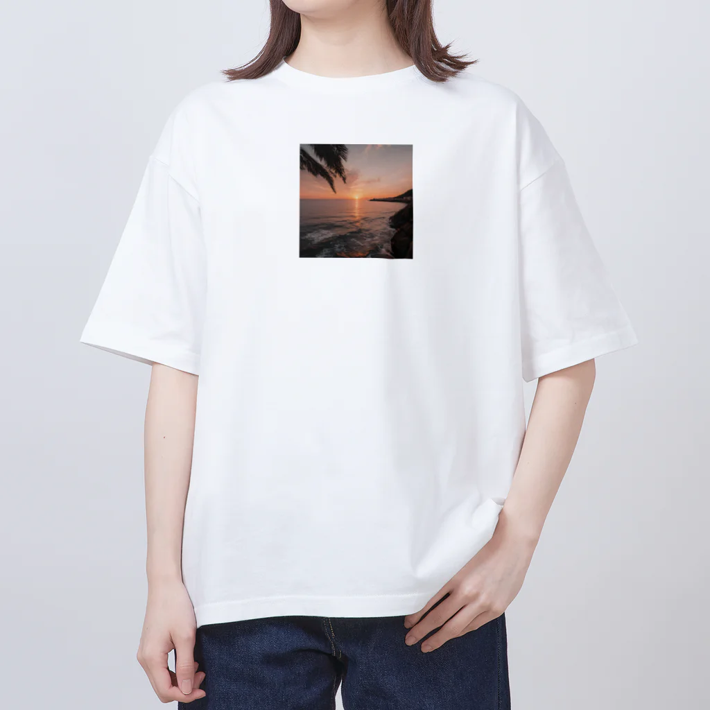 海外の景色たちの海外の夕焼け Oversized T-Shirt