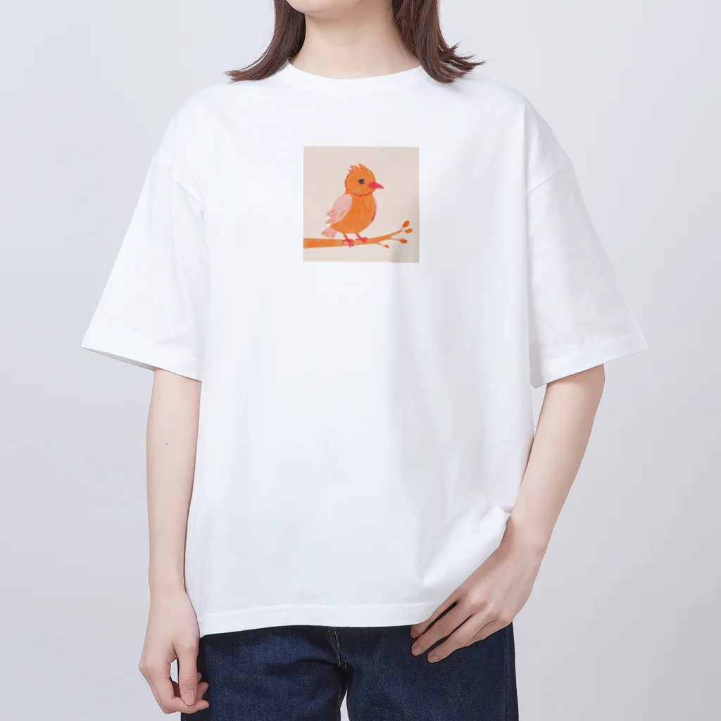 スプラッシュルークのかわいい小鳥のイラストグッズ オーバーサイズTシャツ