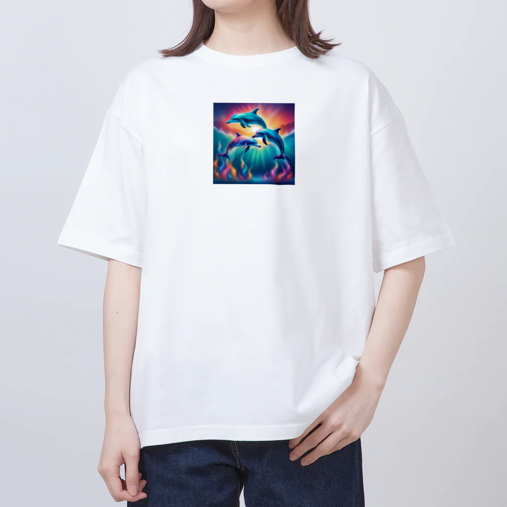 スプラッシュルークのイルカのイラストグッズ Oversized T-Shirt