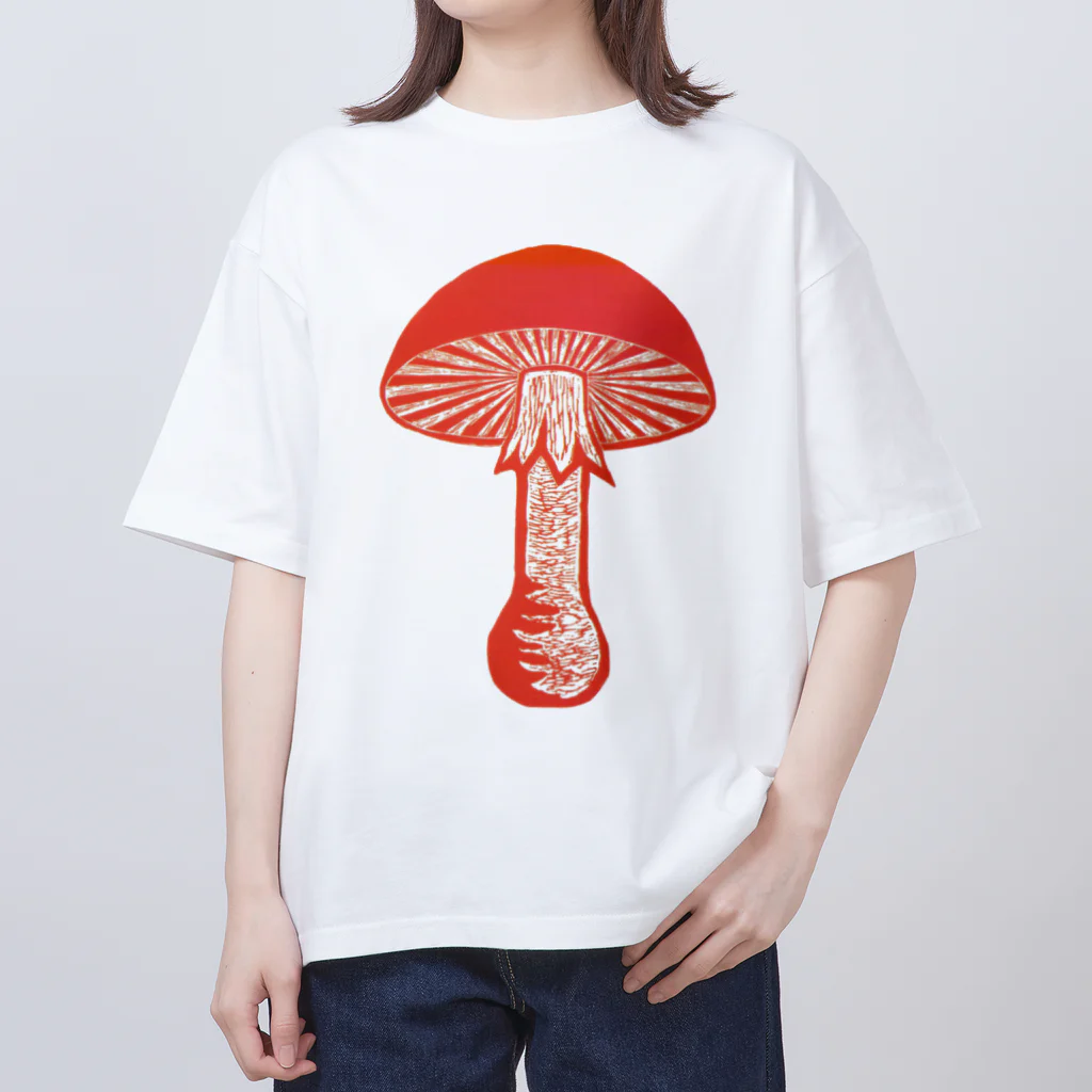SPORE 堀博美の木版画きのこグッズ Oversized T-Shirt