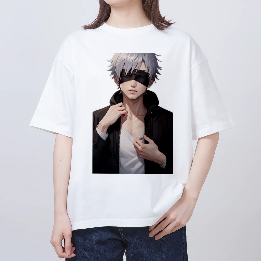 かわいい女の子とシュールな絵の五條　悟飯 Oversized T-Shirt