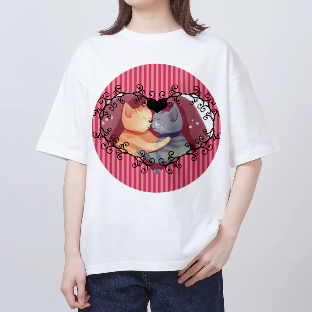 ぬこぬこしょっぷのラブねこ オーバーサイズTシャツ