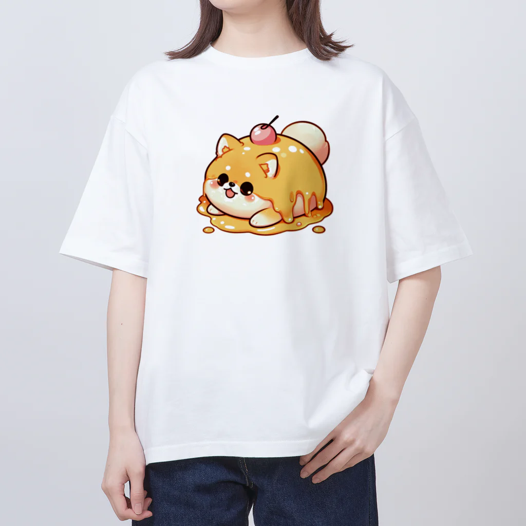 MELTPIAの溶けたポメラニアンくん オーバーサイズTシャツ