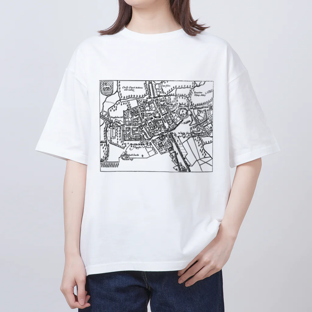 Fred HorstmanのMap of Oxford.  オックスフォード の 地図。 Oversized T-Shirt