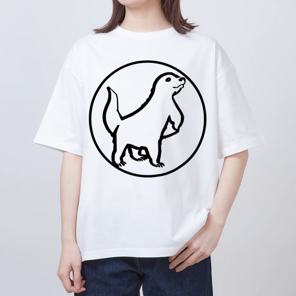 夢幻カワウソくんのお店のロゴマーク風カワウソくん Oversized T-Shirt