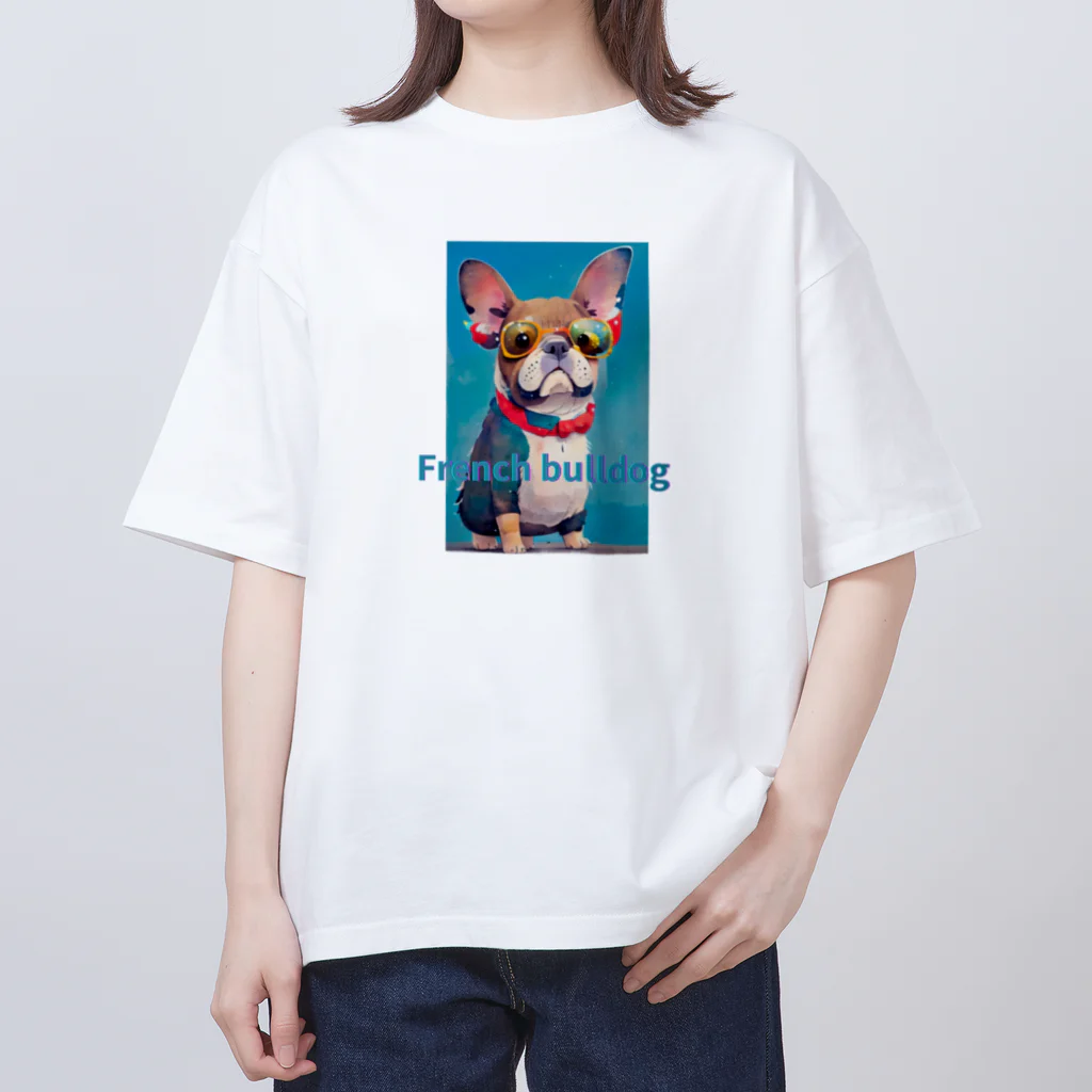 FRENCHIEのサングラスをかけたフレンチブルドッグ🕶️ オーバーサイズTシャツ