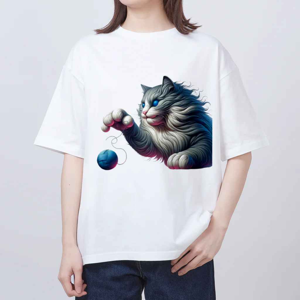 宇宙猫の宇宙猫02 オーバーサイズTシャツ