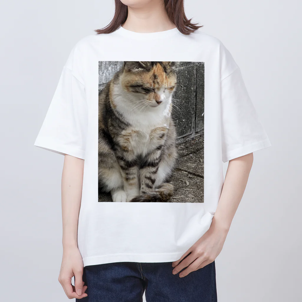 Uターン柴の立ち寝ネコ Oversized T-Shirt