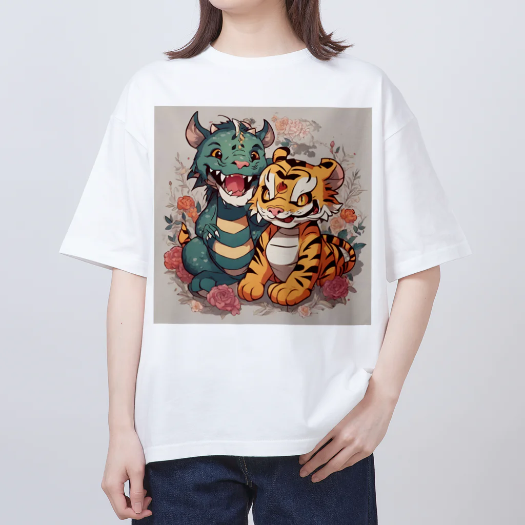 enryuu'sCLUBのPrettywithタイガー＆ドラゴン オーバーサイズTシャツ