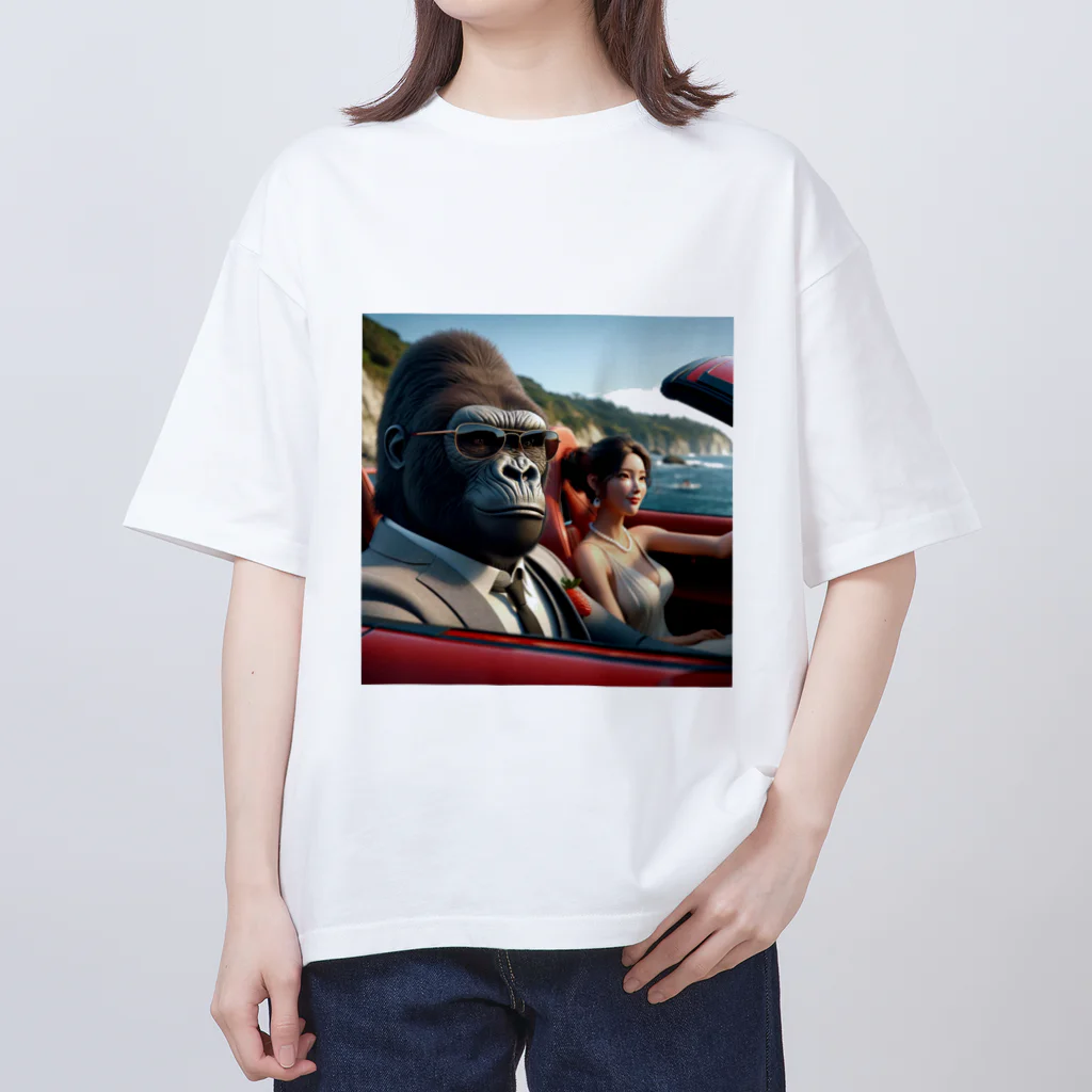 ドリサポの美女とゴリ先輩 オーバーサイズTシャツ