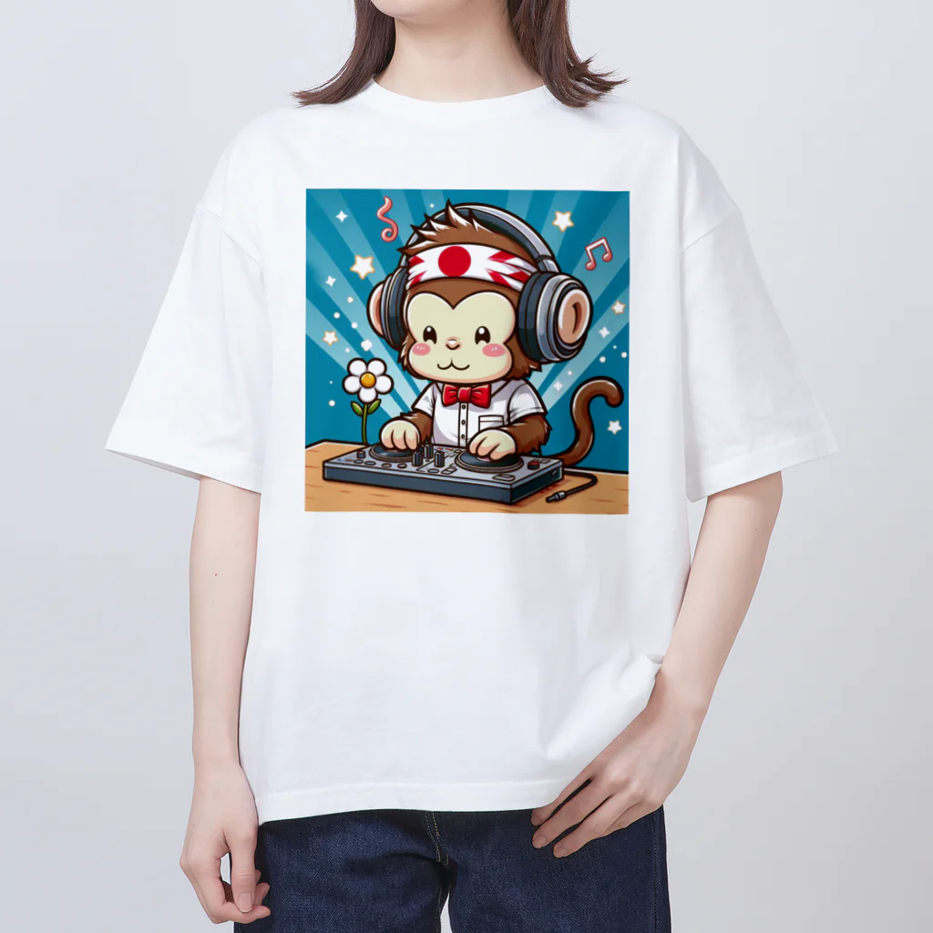 おふざけの日本猿のDJ オーバーサイズTシャツ