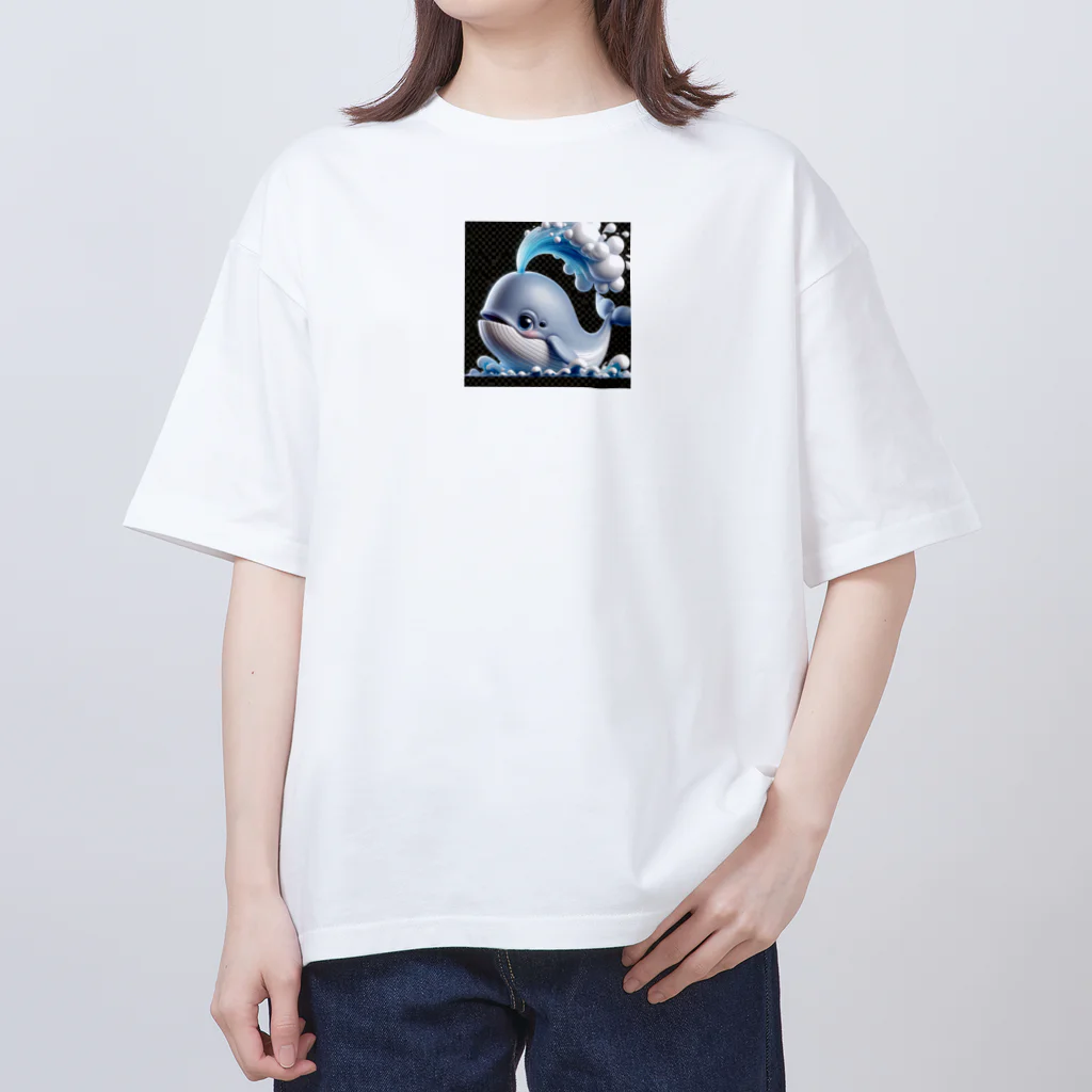rakittoの潮ふきクジラのモン太 オーバーサイズTシャツ