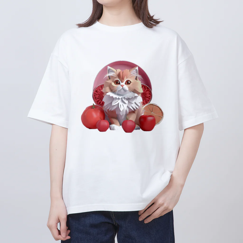 uncle-Toshiの果物と子猫 オーバーサイズTシャツ