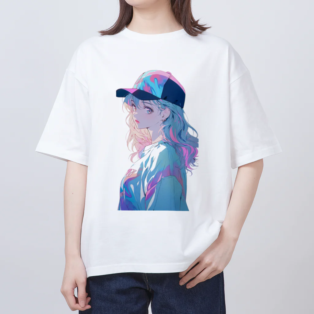 yanagi029の帽子女子 オーバーサイズTシャツ