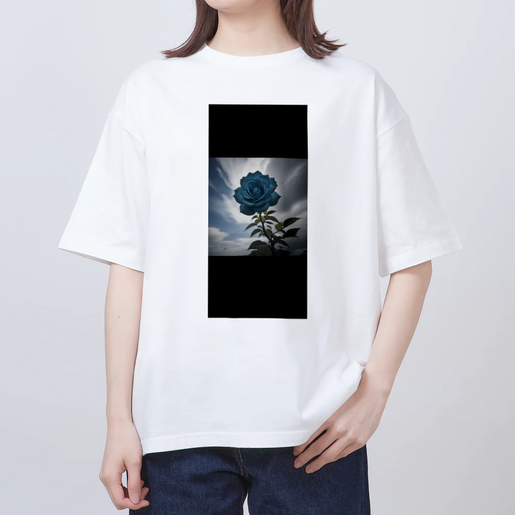 J-BRAVEの一輪の青い薔薇 Oversized T-Shirt