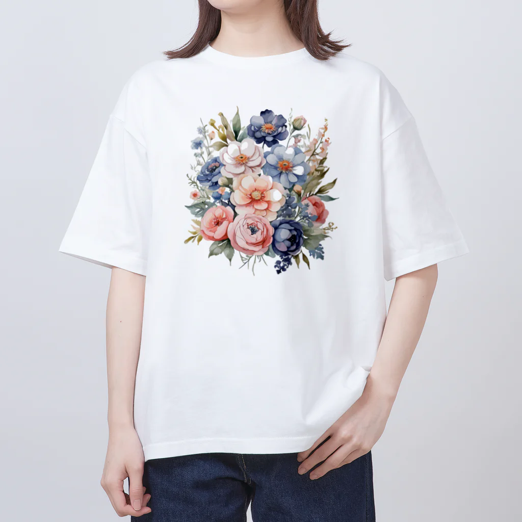 ファンシーTシャツ屋のパステルカラーの花束 Oversized T-Shirt