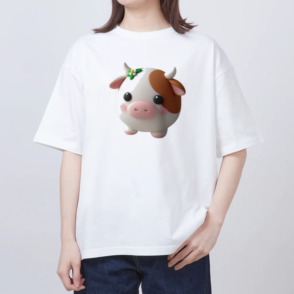 終わらない夢🌈の可愛い💕まんまる◯シリーズ✨　牛🐮 オーバーサイズTシャツ