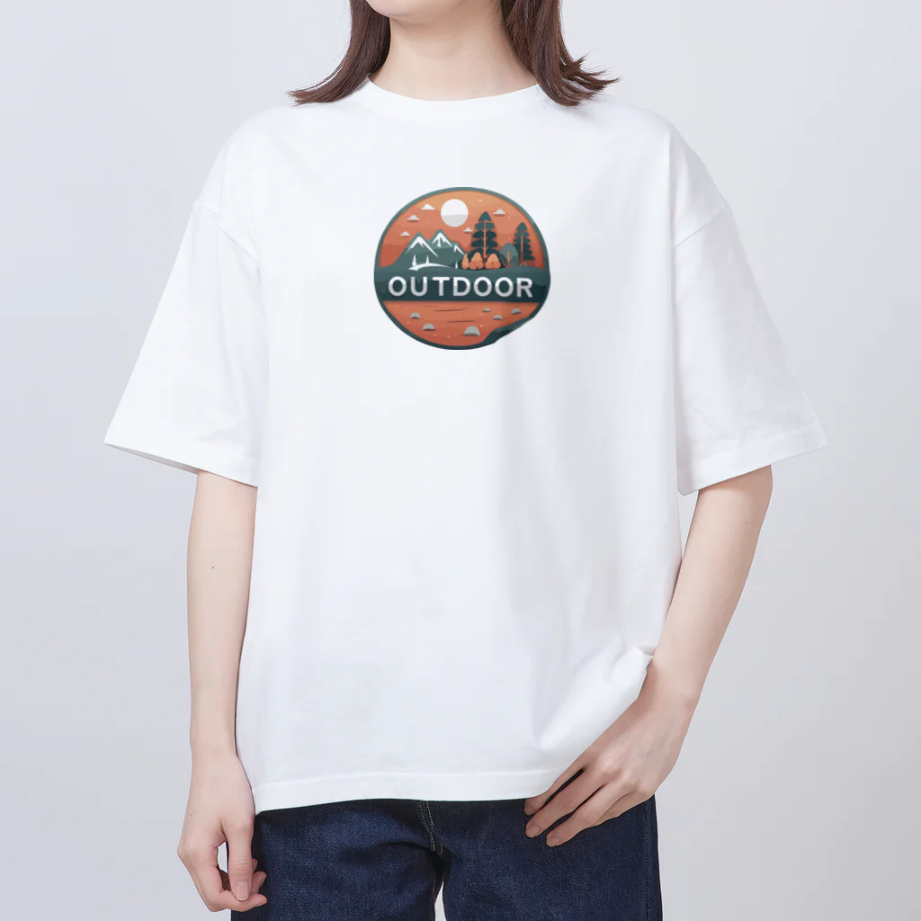 ファンシーTシャツ屋のアウトドアーワッペン夕日 Oversized T-Shirt