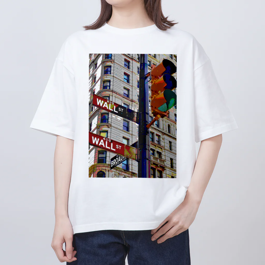 GALLERY misutawoのニューヨーク ウォール街の信号機 Oversized T-Shirt