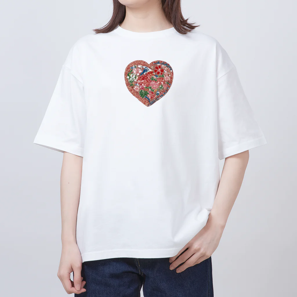 HeartyTimeのハート紅型 Oversized T-Shirt