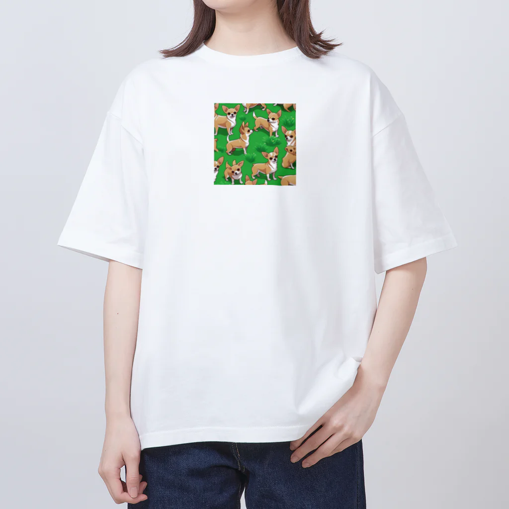 guppy_papaの小さな体に大きな魅力。ちわわのアートで心地よい癒しタイム オーバーサイズTシャツ