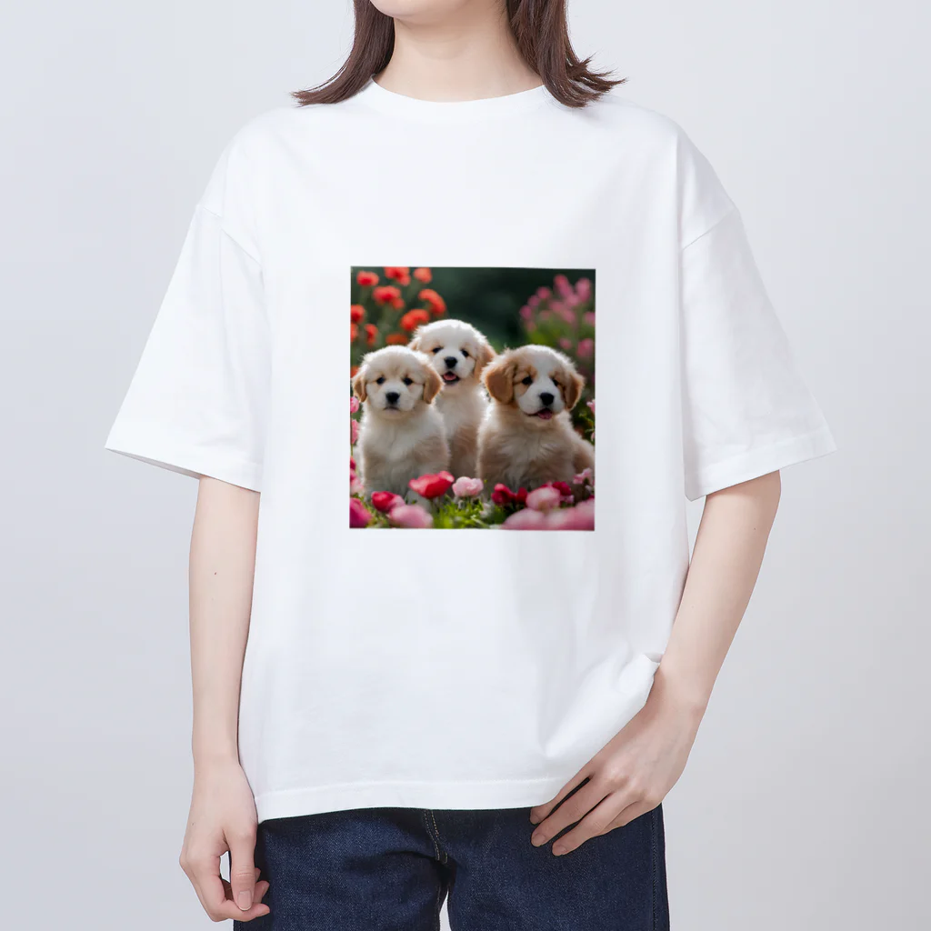 ぱむぱむのかわいい仔犬のグッズ Oversized T-Shirt