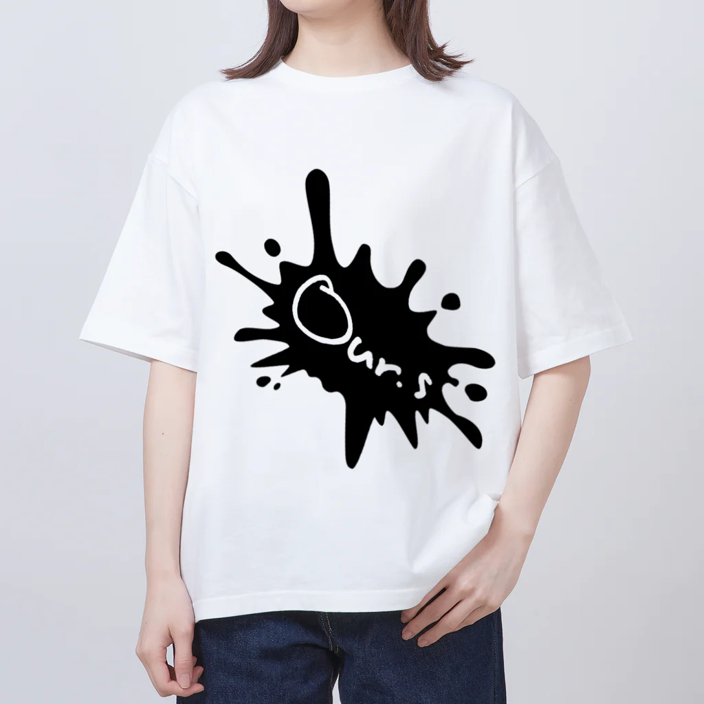 Our.s SUZURI店のOur.s とびちるビックインク風ロゴ Oversized T-Shirt