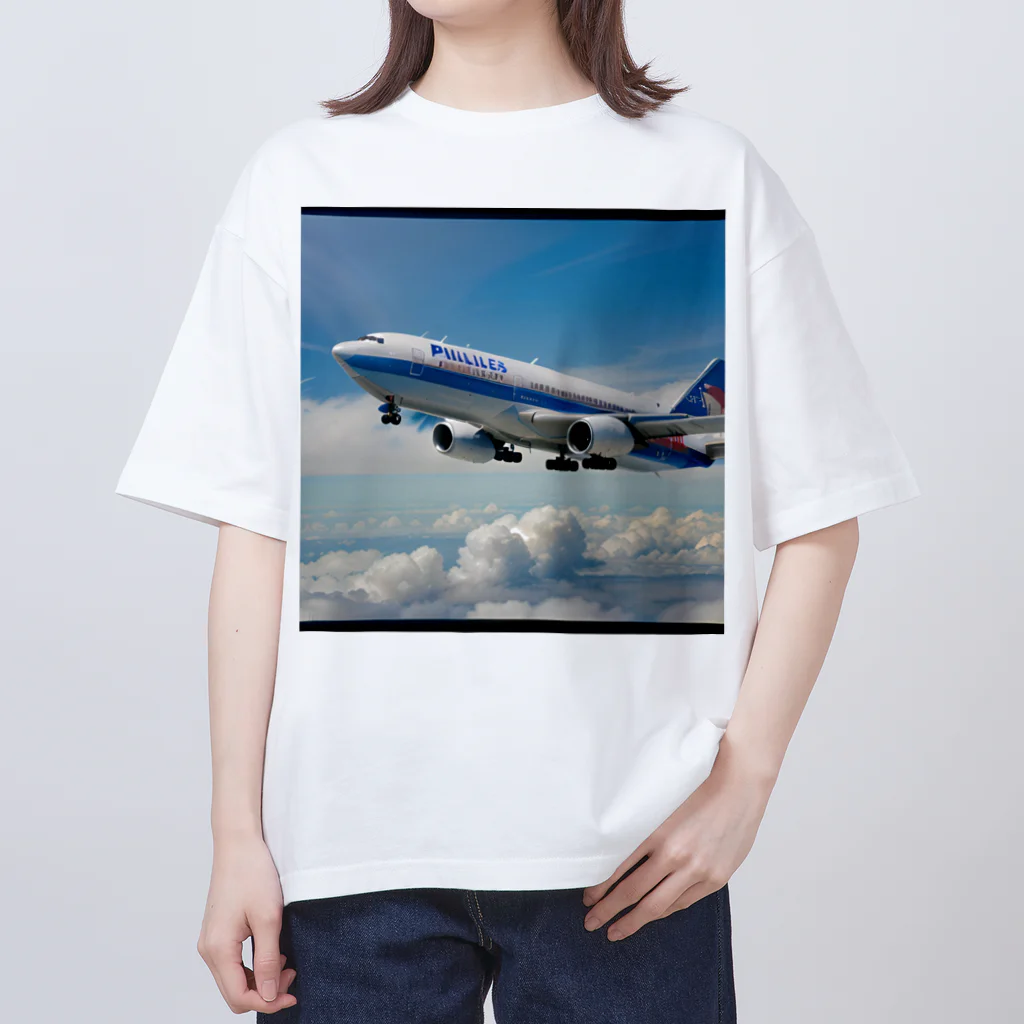 あかいはちのフィリピンの旅客機 Oversized T-Shirt