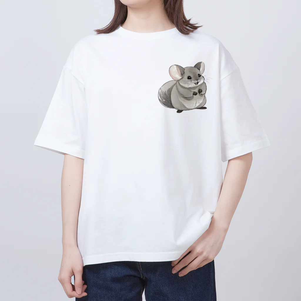 げっ歯類☆LOVER'sのわくわくして餌を待つチンチラ Oversized T-Shirt